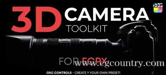 FCPX插件-摄像机三维空间透视动画展示控制工具 3D Camera Rig