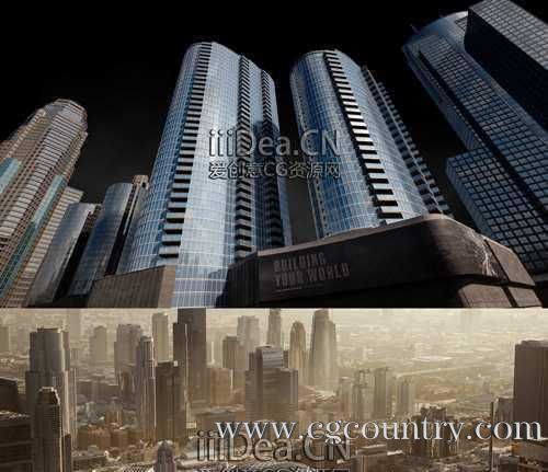 C4D现代都市大厦3D模型合集