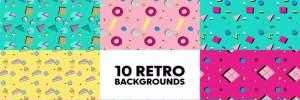 10款Retro复古怀旧设计风格的彩色背景图案动画AE源文件